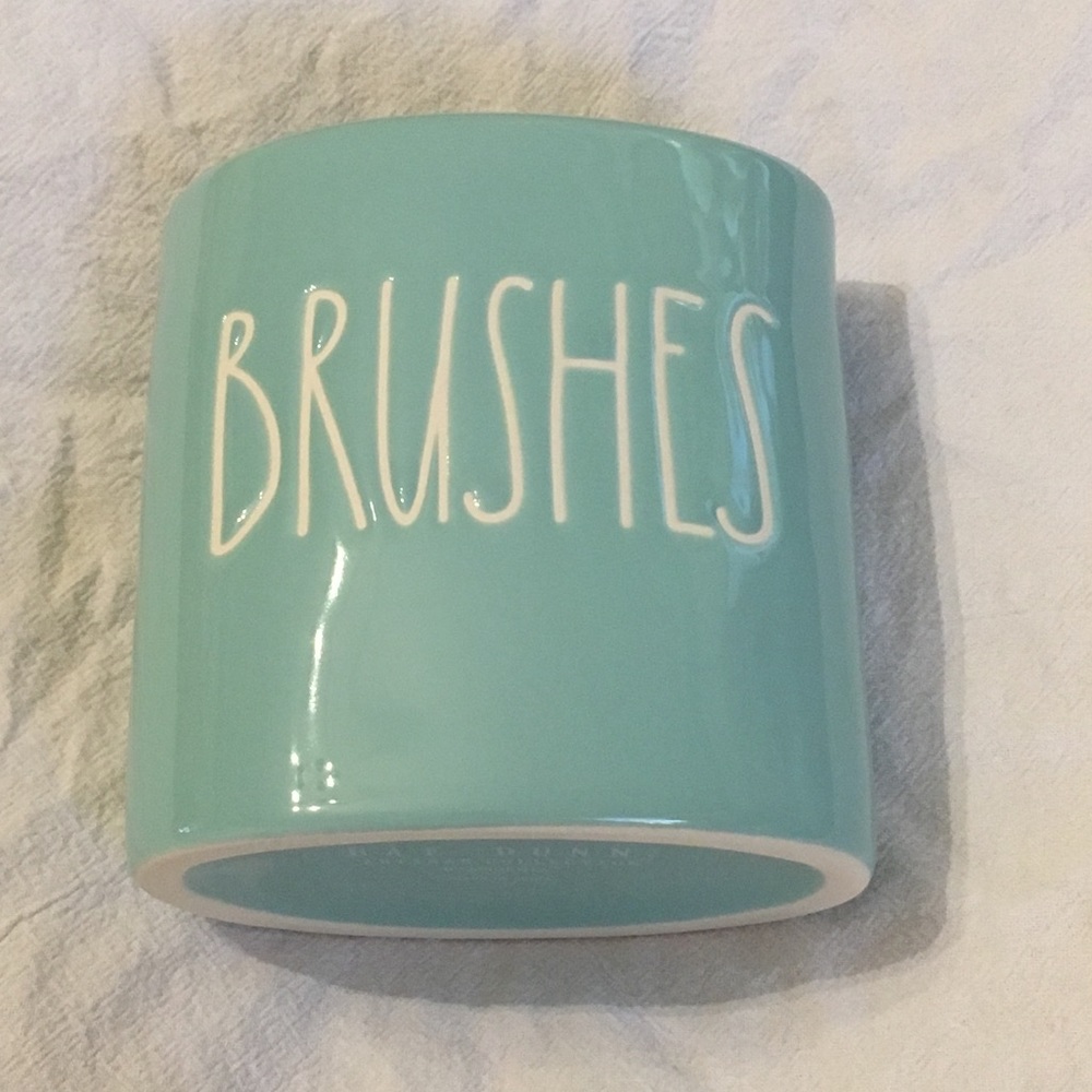 Rae Dunn blue toothbrush holder “brushes”